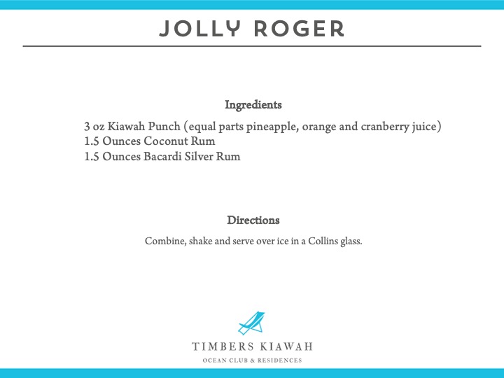 Jolly Roger Cocktail Recipe from Timbers Kiawah